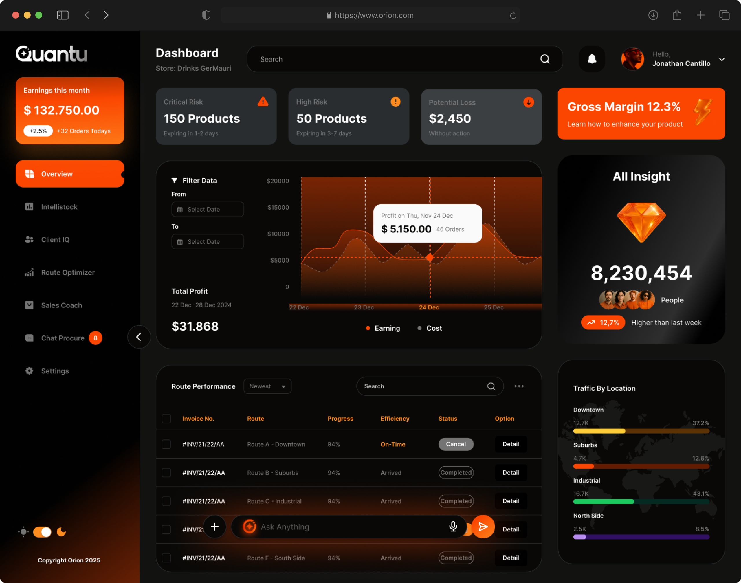 Quantu platform mockup